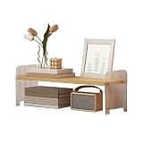 VHDY85KA Bookcase Simple Desktop Small Bookshelf Office with Acrylic Side Panels Home Storage Rack Organizer Shelves
