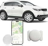 GPS Tracker for Vehicles, No Subscription or SIM Required, Hidden Vehicle Locator, Magnetic Waterproof GPS Tracker, Accurate Tracking, 365-Day Battery Life, iOS Only (1PCS, White)