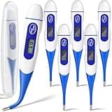 TrelaCo 6 Pcs Thermometer for Adults Digital Oral Thermometer for Fever Basal Body Fast Reading Flexible Tip for Underarm Rectal Mouth Temperature Measurement(Blue)