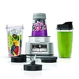 Ninja Foodi Personal Blender | Smoothie Bowl Maker with Storage Lid, Nutrient Extractor and Mixer | 1200-Peak-Watt smartTORQUE Motor | Hybrid Edge Blades, (2) 24-oz. Cups | Silver | SS101
