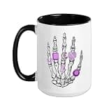 Purple Rings and Things Purple Color Graphic Ceramic Mug, Black/White, 15oz