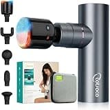 cotsoco Mini Massage Gun with Heat and Cold Therapy, Full-Metal Handheld Electric Massager Deep Tissue for Body Muscle Pain Relief, Silent Portable Percussion Massage Gun, Fathers Day Dad Gifts