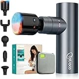 cotsoco Mini Massage Gun with Heat and Cold Therapy, Full-Metal Handheld Electric Massager Deep Tissue for Body Muscle Pain Relief, Silent Portable Percussion Massage Gun, Fathers Day Dad Gifts