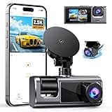 Galphi 3 Channel WiFi Dash Cam Front and Rear Inside, 2.5K+1080P+1080P Car Dash Camera for Cars Front and Rear, Dashcam with G-Sensor, Loop Recording, 24H Parking Mode, SD Card NOT Included