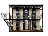 Two-Story Prefab Modular Home, Steel Frame Structure, with Balcony, Staircase, and Covered Porch