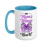 Alzheimer's Dementia Awareness Support Mom Daughter My Mom's Ceramic Mug, Blue/White, 15oz