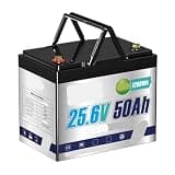 LINFEWXZNBG 24V 50Ah LiFePO4 Battery,50A BMS,1280W Load Power Deep Cycle Lithium for Trolling Motor,Boat,RV, Solar,Camping