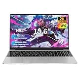 NEOBIHIER Gaming Laptop, N95 up to 3.4GHz, 16GB RAM, 512GB SSD, 15.6" 2K Display, Fingerprint Unlock, Slim & Lightweight Laptop for Work & Study, Gray