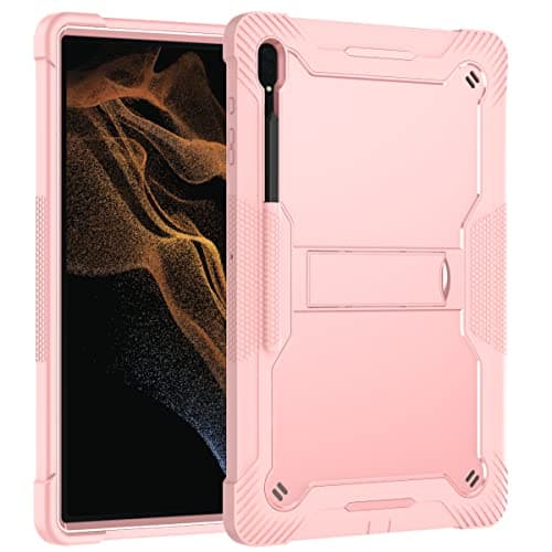Shockproof Case for Samsung Galaxy Tab S11 Ultra 14.6" 2025 SM-X930X936/X936B Layers Heavy Duty Full-Body Protective Case w Stand (Pink)