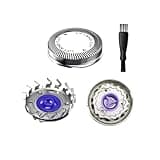 3-Piece Replacement Shaver Head Blade Cutter Compatible with Philips,Compatible for Norelco HQ56, HQ30, HQ4, HQ912, HQ917, PQ206, Stainless Steel Razor Accessory(1set Purple)