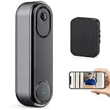 Denash Smart Video Doorbell, HD WiFi Doorbell Camera with Two Way Audio, Night Vision, PIR Motion & Human Detection, Wide Angle Lens for Home Apartment Security
