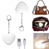 Fuoucsa 2 Pcs Purse Glow Heart Light - Automatic Sensor Purse Lamp, Touch Activated Handbag Light, Portable Handbag Night Light, Heart Shaped Purse Lamp for Purse Women Girls Mother Friends (White*2)
