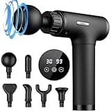 Gvber Massage Gun, Massage Gun Deep Tissue, Handheld Back Massager for Athletes, Percussion Muscle Massager with 6 Attachments & 30 Speed (Black)