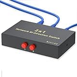 RJ45 Network Switch Selector 2x1 Ethernet RJ45 Network Switch Splitter Selector Box 100M/1000M