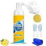 4-In-1 Multi-Enzyme Foam Cleaner – Deep Clean Car Cifor Foam Cleaner, All-Purpose Deep Cleaning Spray For Car Interior, Kitchen Grease, Bathroom Tiles, Sofa Upholstery, Lemon Fresh Scent (1PCS)