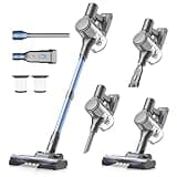 Zefiro Cordless Vacuum Cleaner for Home,450W /40Kpa 50Mins Stick Vacuum,Anti-Tangle 1.5L Dust Cup, Rechargeable Wireless Handheld Vacuum for Pet Hair/Carpet/Floor