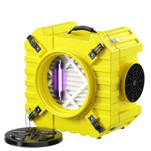 Dkenicor 800CFM HEPA Air Scrubber, 4-Stage Filtration Negative Machine Air Scrubber with UV-C Light Sterilization, Air Cleaner with MERV10, Carbon, H13 HEPA