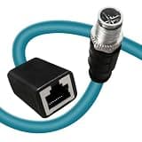 GEOAOBLE 6.6FT M12 8 Pin X Code Male to RJ45 Female Industrial Ethernet Cable High Flexible Shielded CAT6A Ethernet Cable for Industrial Camera 2M