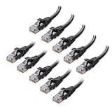 Cable Matters 10Gbps 10-Pack Snagless Cat 6 Ethernet Cable, 10ft, Black