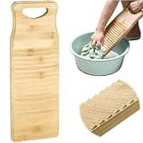 Laundry Washboard, Bamboo Thickened Clothes Cleaning Board for Laundry