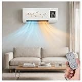 Wall Mounted Portable Heating Cooling AC Unit Remote Timer (Brown)