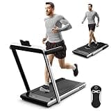Goplus 2 in 1 Folding Treadmill, 2.25HP Superfit Under Desk Electric Treadmill, Installation-Free with Remote Control, APP Control and LED Display, Walking Jogging for Home Office