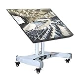 TV Stands Low Height Monitor Cart for 32-75 Inch TVs, 90°Adjustable Viewing Angle