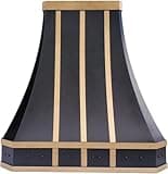 SINDA Black Stainless Steel Range Hood, Wall-Mounted Handcrafted Custom Vent Hood with High CFM Insert, 36"W x 36"H x 21"D, SRH33-3TW3636LN