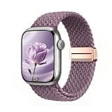 Braided Stretchy Band for Women - Compatible with Apple Watch Bands 38mm 40mm 41mm 42mm, Soft Nylon Loop Magnetic Sport Strap for iWatch Series 11 10 9 8 7 6 5 4 3 2 1 SE Ultra