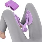 Pelvic Floor Exercise Device with 35 lb Resistance, Kegel and Inner Thigh Muscle Trainer, Home Workout Equipment for Postpartum Recovery, Women & Men, with Band, Purple