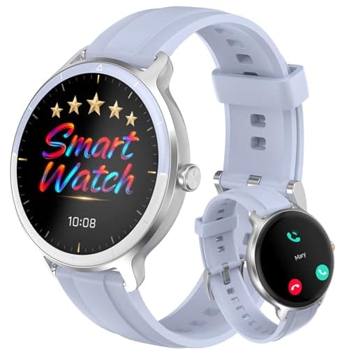 PROTKPETS Smart Watches for Women Men 1.27" HD Fitness Tracker with Heart Rate/Sleep/Step/SpO2 Monitor, IP68 Waterproof Watch for Android iOS (Blue)