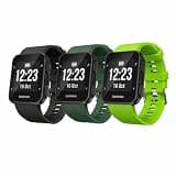 Silicone Band Compatible with Garmin Forerunner 35, Soft Adjustable Breathable Sport Replacement Watch Strap for Women Men (Black+Army Green+Green)