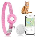 GPS Tracker for Cats-No Monthly Fee Cat Tracker,Compatible with Apple Find My App (Only iOS), Real-Time Cat Collar for Pets,Kids,Luggage & Assets | 367-Day Battery Life|(Pink)