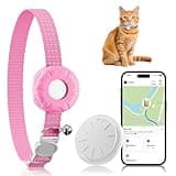 Smart Cat GPS Tracker | Real-Time Location & Compatible with Apple Find My App (Only iOS) | Territory & Location History | Up to 1-Year Battery | Breakaway Collar Included, Pink