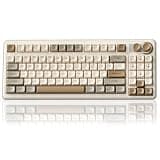 SOLAKAKA SK90 75% Wireless Gaming Keyboard - 4000mAh Tri-Mode (BT5.0/2.4G/USB-C) Cute Creamy Gaming Keyboard with Number Pad, Media Knob, RGB Backlit, Quiet Keys Silent Office Keyboards for PC MAC