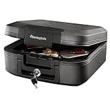 SentrySafe Dark Gray Fireproof and Waterproof Safe with Key Lock, Chest Lock Box with Carrying Handle for Travel, 0.28 Cubic Feet, 6.6 x 15.4 x 14.3 Inches, CFW20201
