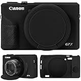 Supmay Camera Case for Canon Powershot G7 X Mark III Digital Camera, Soft Silicone Protective Bag Removable Lens Cover, Silicone Cover Rubber Soft Camera Case, Black