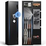 2-3 Gun Safes, Rifle Safe for Home with No Assembly Needed, Gun Safe for Rifles with Quick Access, Gun Cabinets with Mute Mode, Rifle Gun Safe with Removable Shelf, 52”H Gun Safe Rifle