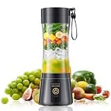Cordless Portable Personal Size Blender - USB Rechargeable Blender for Smoothies and Shakes, 6 Blades with 380Ml BPA Free Juice Cup, Freshly Squeezed for Picnic/Sports