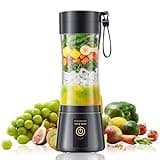 Cordless Portable Personal Size Blender - USB Rechargeable Blender for Smoothies and Shakes, 6 Blades with 380Ml BPA Free Juice Cup, Freshly Squeezed for Picnic/Sports