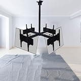 UIYTJRT Ceiling TV Mount Bracket - Four Sided Ceiling TV Mount Bracket, 32-50 Inch Full Motion, 4 Movement Flat/Curved Screen Bracket, Telescopic Height Adjustment,