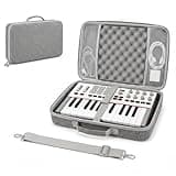 Boobowl Hard Case for Akai Professional MPK Mini IV, MK3 & Play 25 Key USB MIDI Keyboard Controller, Shockproof Double-Layer Foam & Adjustable Strap for Travel, Studio & Music, Grey (Box Only)
