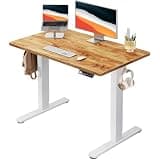HUANUO Electric Standing Desk, Whole Piece Desktop, Adjustable Height Computer Desk, 4 Height Memory Settings, Sit Stand Up Desk for Home Office, 40" x 24", Light Vintage