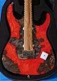 Leo Jaymz Electric Guitar Monsoon Deluxe Series, Reverse Headstock, Burl Top, Mahogany Body, Roasted Maple Neck, Rosewood Fretboard, Case and Capo(RB-2019-211)
