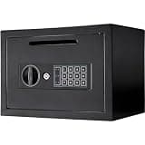 Deposit Safe Box with Key for Home, Money Safes with Code, Lockbox for Cash, Checks, Small Valuables, Digital Keypad, Anti-Theft Security,A-1