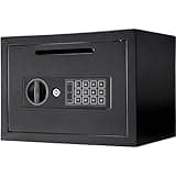 Deposit Safe Box with Key for Home, Money Safes with Code, Lockbox for Cash, Checks, Small Valuables, Digital Keypad, Anti-Theft Security,A-1