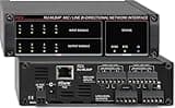 RU-MLB4P Mic/Line Bi-Directional Network Interface with PoE, Four Dante Inputs and Four Dante Outputs, P48 Phantom is Provided on Each Microphone Input, LED Indicators Show Network Sync Status