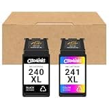 Cito4inkt PG-240 XL/CL-241 XL Replacement for Canon 240XL 241XL Combo Pack Compatible for PIXMA TMG3600 MG3620 TS5120 MG3520 MX472 TS5100 MG3220 MG2120 MX512 Printer (Black Color,2-Pack)