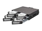 ICY DOCK 4 Bay 2.5 SAS/SATA HDD/SSD Metal Mobile Rack Enclosure for 5.25" Bay (with Fan Control) | ToughArmor MB607SP-B