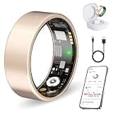 Smart Ring for Women Men, Health Tracker Ring with Heart Rate Blood Oxygen Sleep Monitor, Step Tracker. IP68 Waterproof Fitness Ring Compatible with Android & iOS No Subscription fees (Rose Gold, 8#)